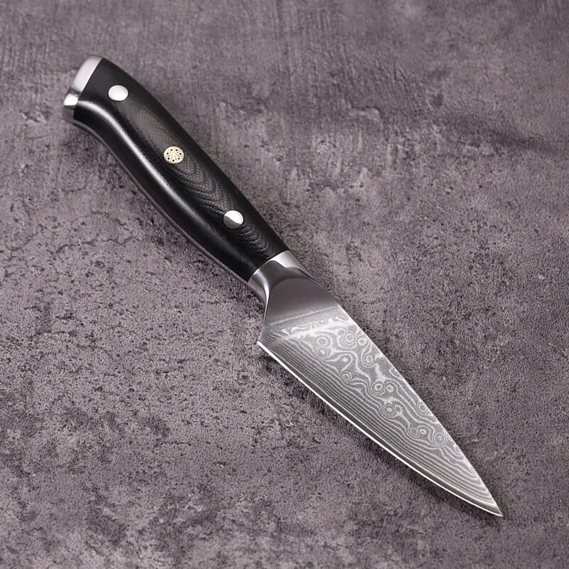 Paring Knife Fruit Knife with Black G10 Handle