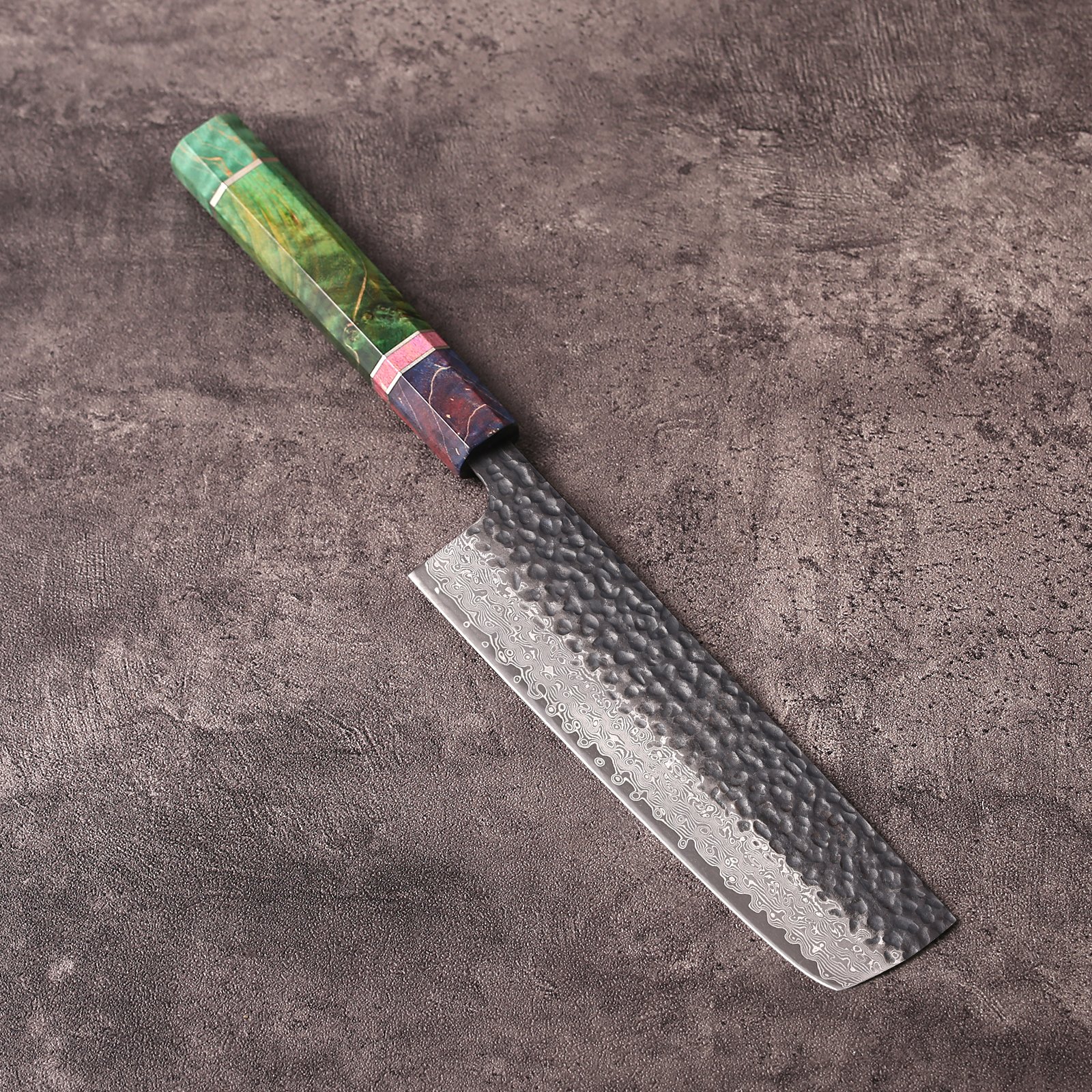 Custom Branding Damascus steel Nakiri vegetable knife Custom Branding Damascus steel Nakiri vegetable knife