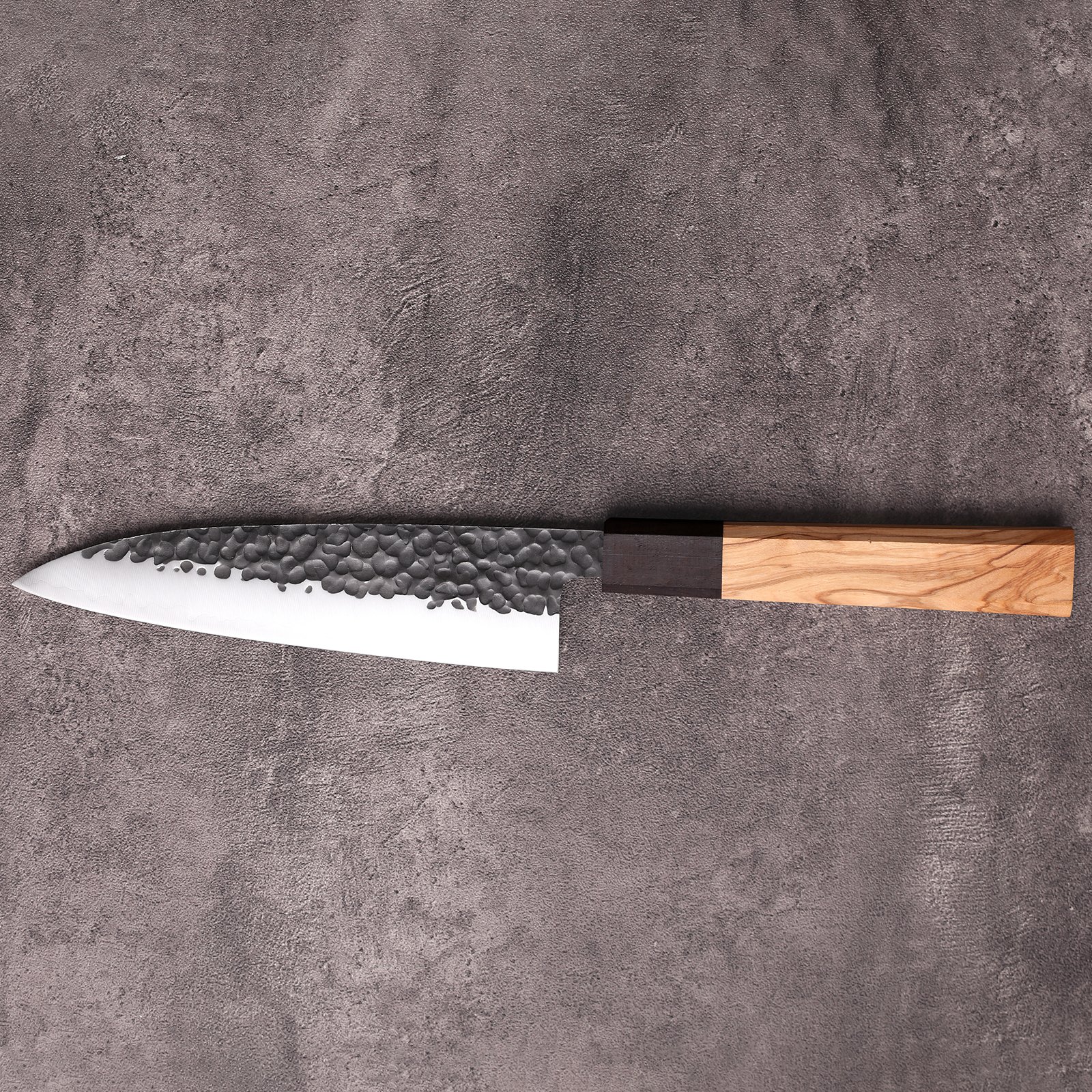 Premium hammered steel chef knife